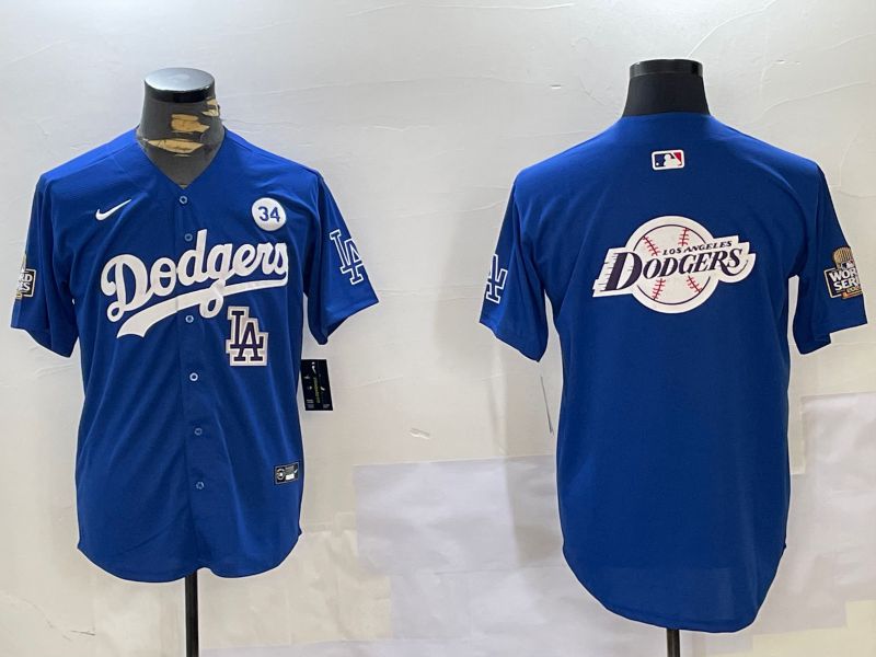 Men Los Angeles Dodgers Blank Blue Game 2024 Nike MLB Jersey style 11209->los angeles dodgers->MLB Jersey